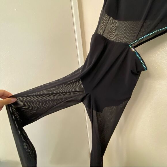 WEISSMAN Dance Costume unitard mesh catsuit jumpsuit black Dark Side SM13021 SA - Picture 4 of 15